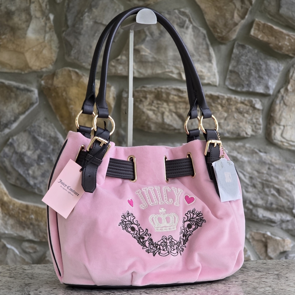 Juicy Couture Retro Chic Pink Shoulder Tote Bag